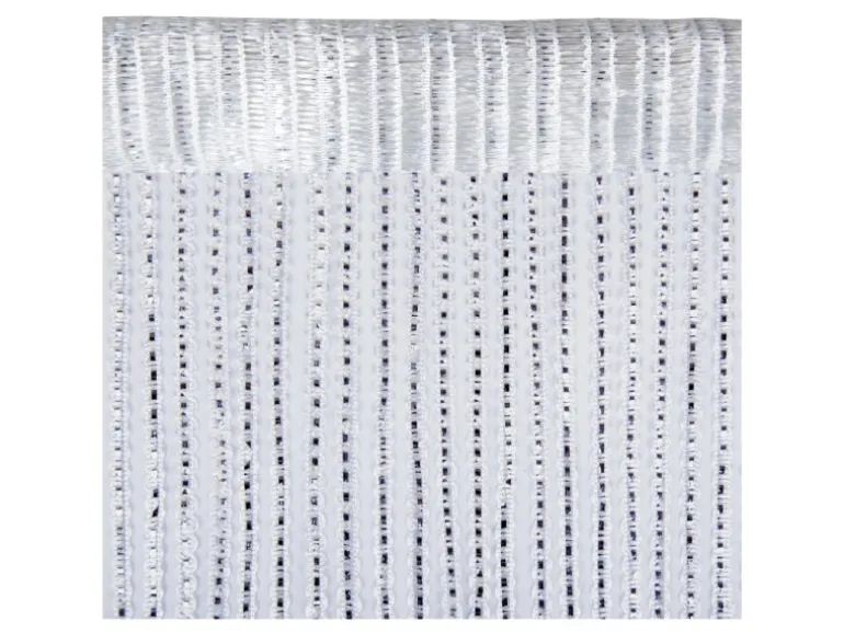 Arsvita Fadenvorhang Fadengardine Gardine Vorhang Metall-Optik 140 cm x 250 cm Stangendurchzug Weiß