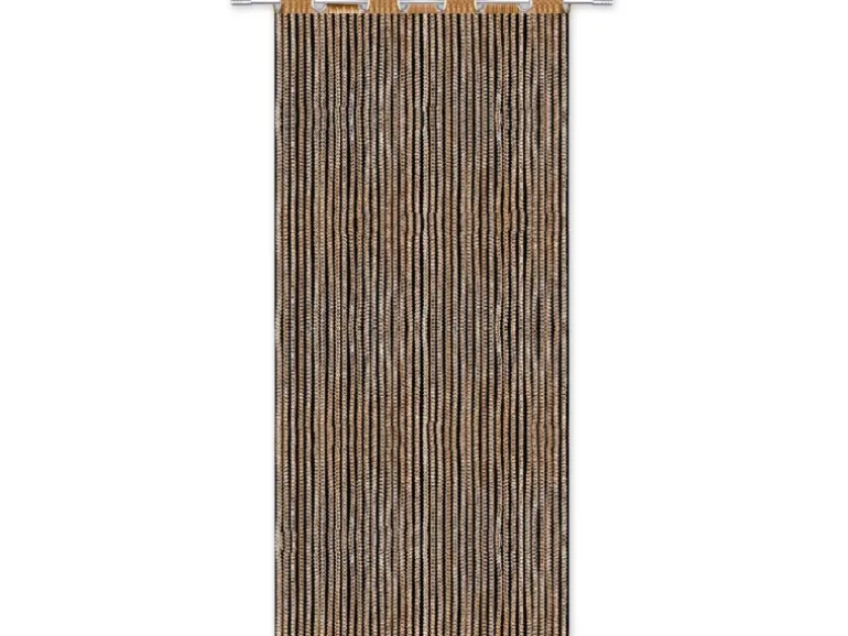 Arsvita Fadenvorhang Fadengardine Gardine Vorhang Metall-Optik 140 cm x 250 cm Ösen Gold
