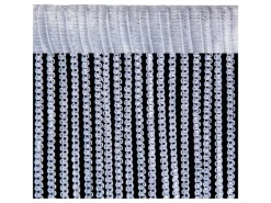 Arsvita Fadenvorhang Metall Optik Gardine Vorhang Lurex Universalband Silber 140 cm x 250 cm