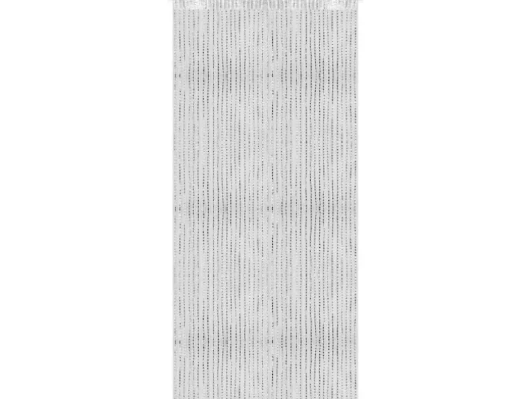 Arsvita Fadenvorhang Metall Optik Gardine Vorhang Lurex Universalband Weiß 140 cm x 250 cm