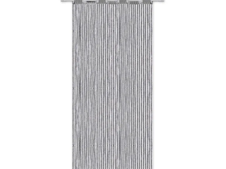 Arsvita Fadenvorhang Trennvorhang Dekoschal Gardine Metall-Optik Ösen 140 cm x 250 cm Anthrazit
