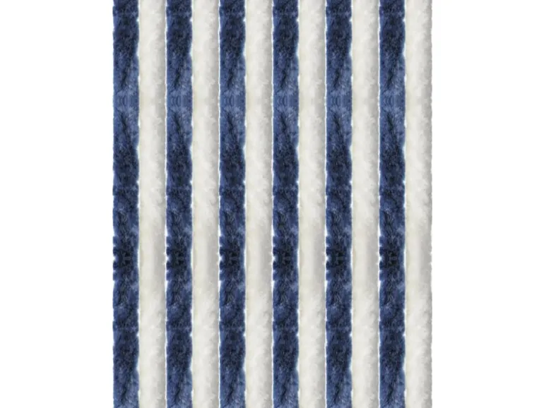 Arsvita Flauschvorhang Flauschgardine Vorhang 100 cm x 200 cm Unistreifen Dunkelblau Weiß
