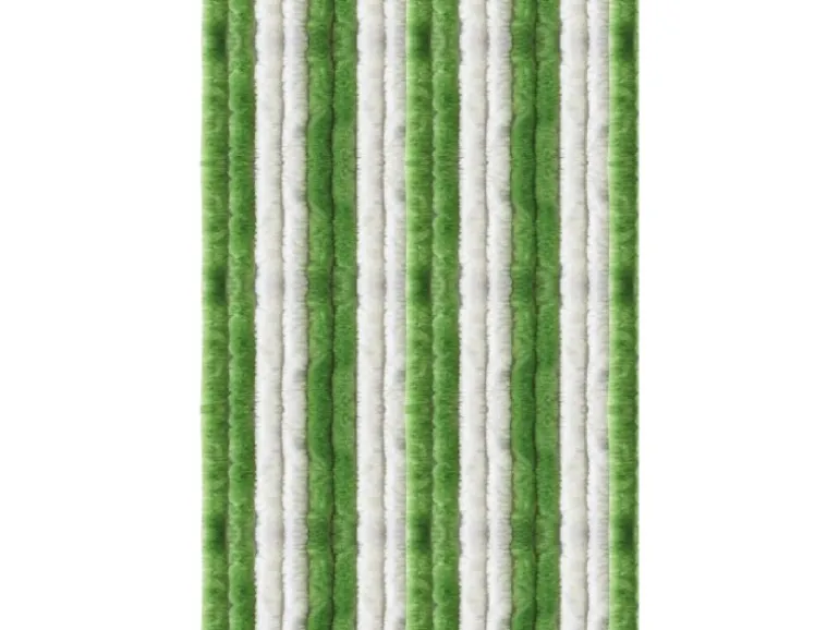 Arsvita Flauschvorhang Flauschgardine Vorhang 100 cm x 200 cm Unistreifen Grün Weiß
