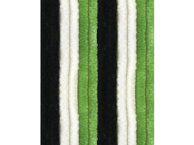 Arsvita Flauschvorhang Flauschgardine Vorhang 140 cm x 200 cm Unistreifen Schwarz Grün Weiß
