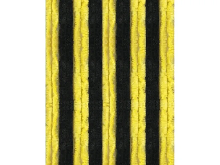 Arsvita Flauschvorhang Flauschgardine Vorhang 90 cm x 220 cm Unistreifen Schwarz Gelb