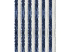 Arsvita Flauschvorhang Flauschgardine Vorhang 56 cm x 185 cm Unistreifen Dunkelblau Weiß