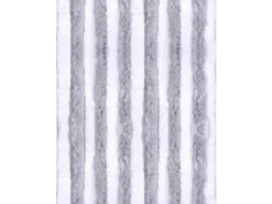 Arsvita Flauschvorhang Flauschgardine Vorhang 90 cm x 220 cm Unistreifen Hellgrau Weiß