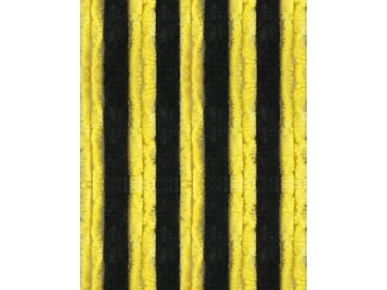 Arsvita Flauschvorhang Flauschgardine Vorhang 100 cm x 200 cm Unistreifen Schwarz Gelb