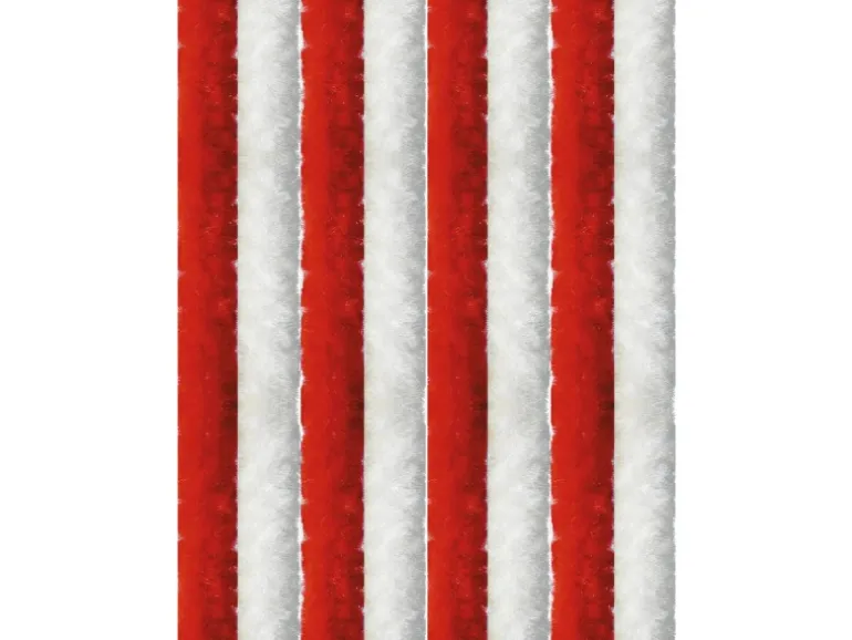 Arsvita Flauschvorhang Flauschgardine Vorhang 56 cm x 185 cm Unistreifen Rot Weiß