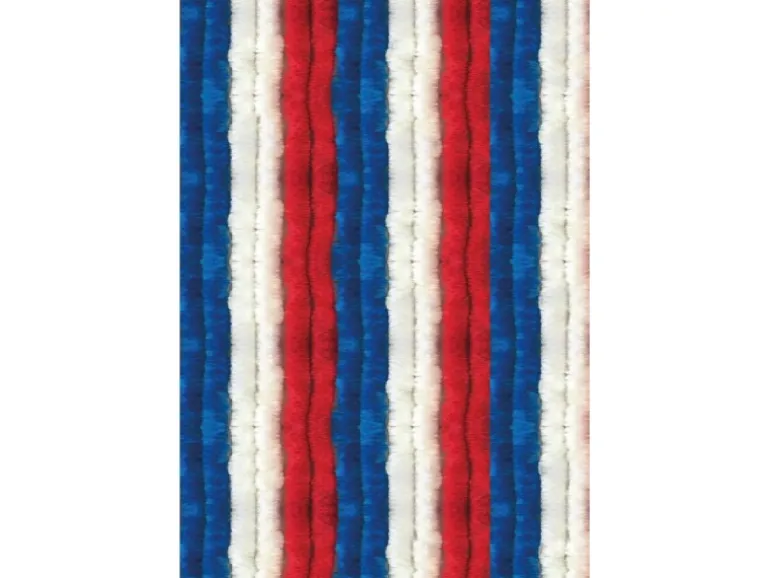Arsvita Flauschvorhang Flauschgardine Vorhang 100 cm x 220 cm Unistreifen Rot Weiß Blau