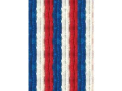 Arsvita Flauschvorhang Flauschgardine Vorhang 140 cm x 220 cm Unistreifen Rot Weiß Blau
