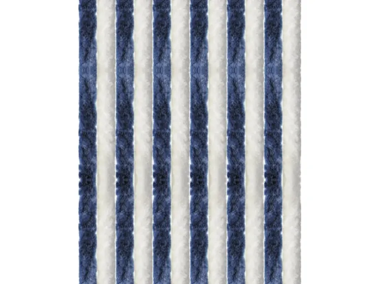 Arsvita Flauschvorhang Flauschgardine Vorhang 140 cm x 220 cm Unistreifen Dunkelblau Weiß