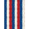 Arsvita Flauschvorhang Flauschgardine Vorhang 90 cm x 220 cm Unistreifen Rot Weiß Blau