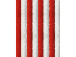 Arsvita Flauschvorhang Flauschgardine Vorhang 140 cm x 220 cm Unistreifen Rot Weiß