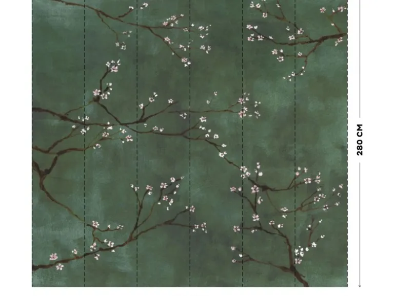 Art for the Home Fototapete Chinese bloesem groen 280 x 300 cm