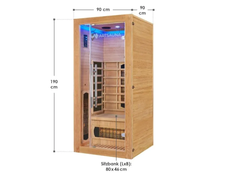 Artsauna Infrarotkabine Kiruna90 mit Dual Technologie