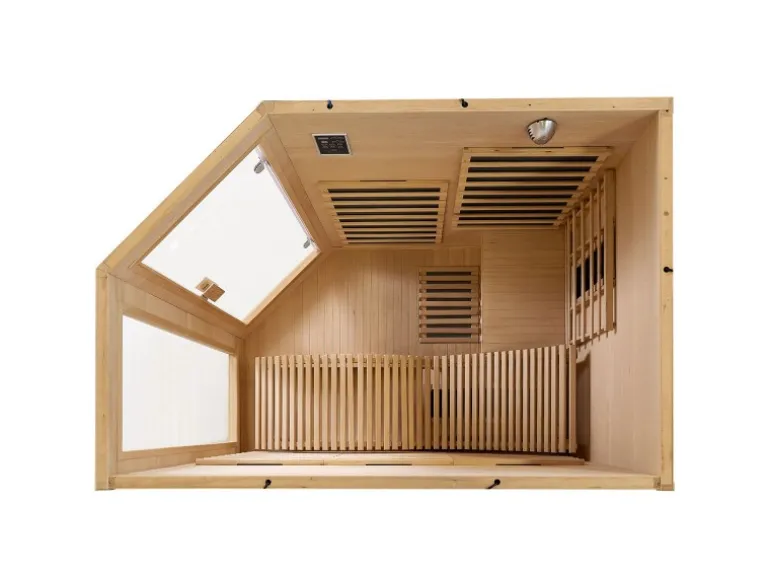 Artsauna Infrarotkabine Wärmekabine Esbjerg mit Triplex Heizsystem und Hemlockholz