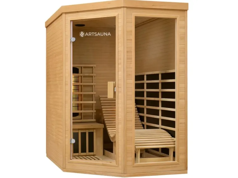 Artsauna Infrarotkabine Wärmekabine Esbjerg mit Triplex Heizsystem und Hemlockholz