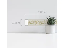 A.S. Création Borte selbstklebend Barock 5 m x 8 cm Gold-Weiß