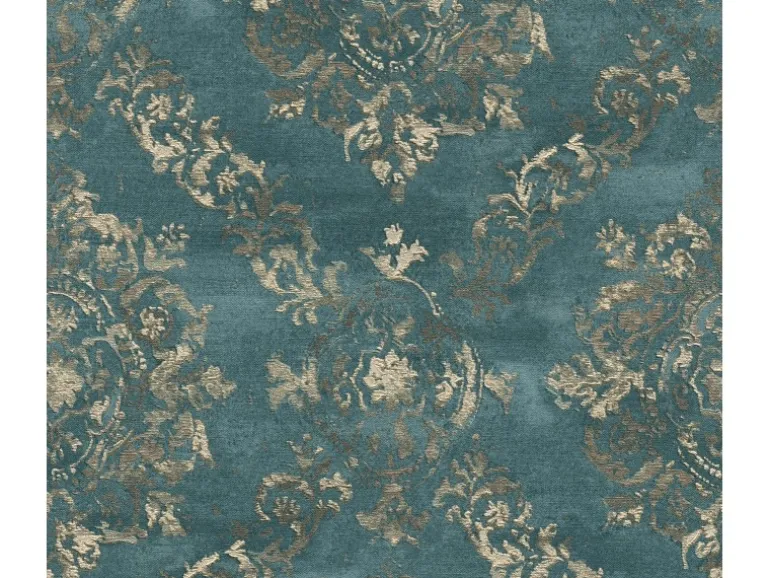 A.S. Création Vliestapete Barock Ornament Grün Blau Vintage FSC®