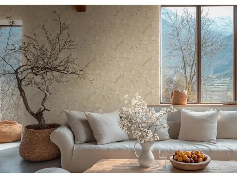 A.S. Création Vliestapete Floral Creme Braun Weiß Metallic 10,05 m x 0,53 m