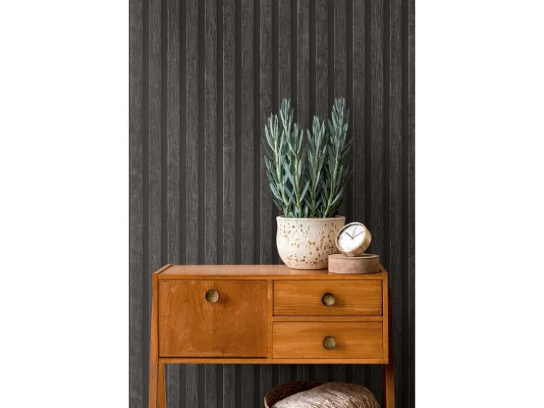 A.S. Création Vliestapete Holzpaneele Schwarz-Braun FSC®