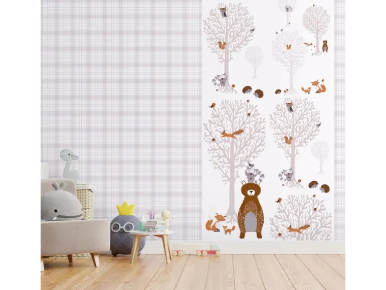 A.S. Création Vliestapete Kinderzimmer Waldtiere Wald Bär Fuchs Bunt Weiß FSC®
