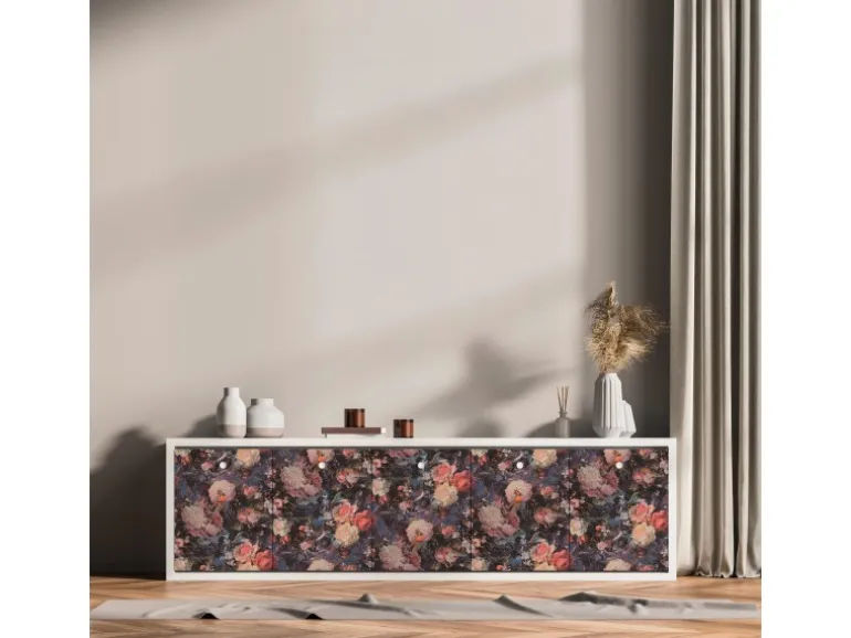 AS Creation Tapete Pop Up Panel Selbstklebend Blumen 250 x 52 cm Blau-Rosa FSC®