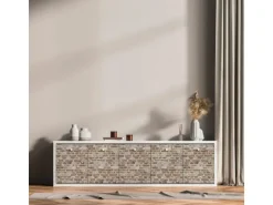 AS Creation Tapete Pop Up Panel Selbstklebend Steine 250 x 52 cm Braun-Grau FSC®