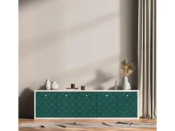 AS Creation Tapete Pop Up Panel Selbstklebend Retro 250 x 52 cm Petrol-Gold FSC®