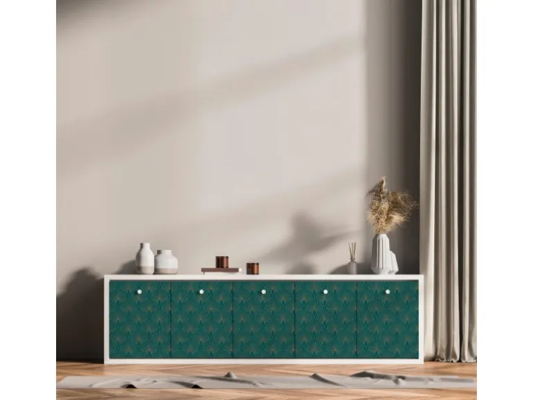 AS Creation Tapete Pop Up Panel Selbstklebend Retro 250 x 52 cm Petrol-Gold FSC®