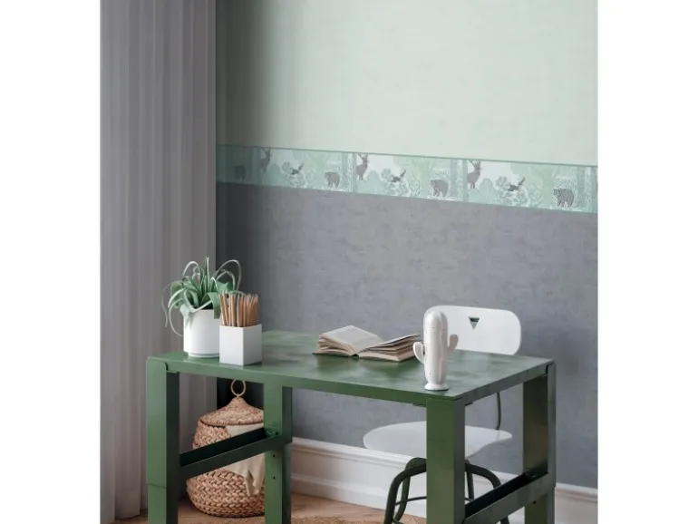 A.S. Creation Vlies-Bordüre Waldtiere 5 m x 0,17 m Grün-Weiß-Braun FSC®