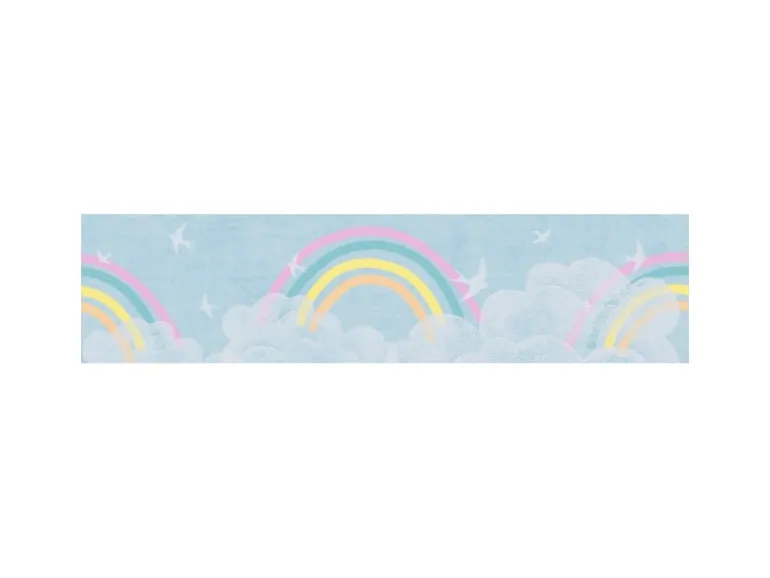 A.S. Creation Vlies-Bordüre Wolken Regenbogen 5 m x 0,13 m Bunt-Blau-Weiß FSC®