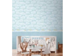 A.S. Creation Vlies-Bordüre Wolken Regenbogen 5 m x 0,13 m Bunt-Blau-Weiß FSC®