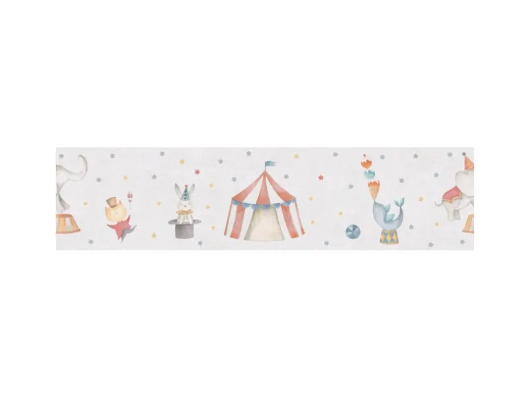A.S. Creation Vlies-Bordüre Zirkus 5 m x 0,13 m Bunt-Beige FSC®