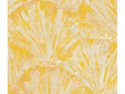 A.S. Creation Vliestapete Grafik Floral 10,05 m x 0,53 m Gelb-Creme FSC®