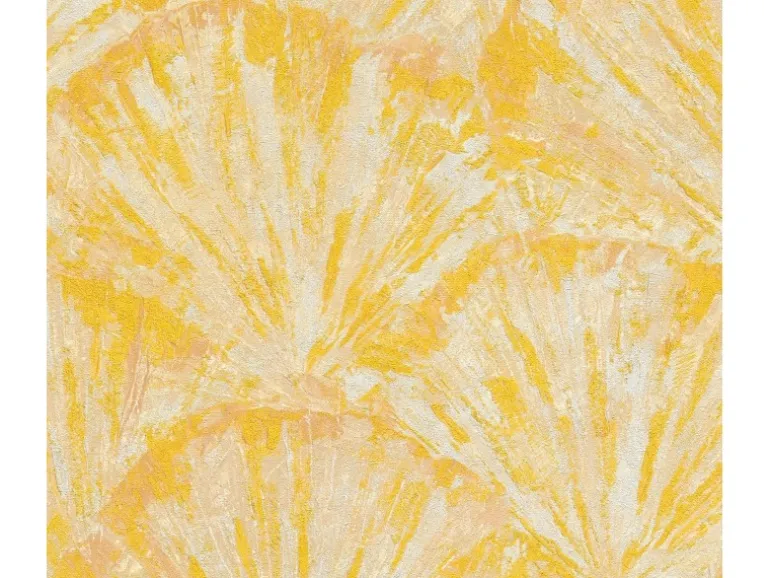 A.S. Creation Vliestapete Grafik Floral 10,05 m x 0,53 m Gelb-Creme FSC®