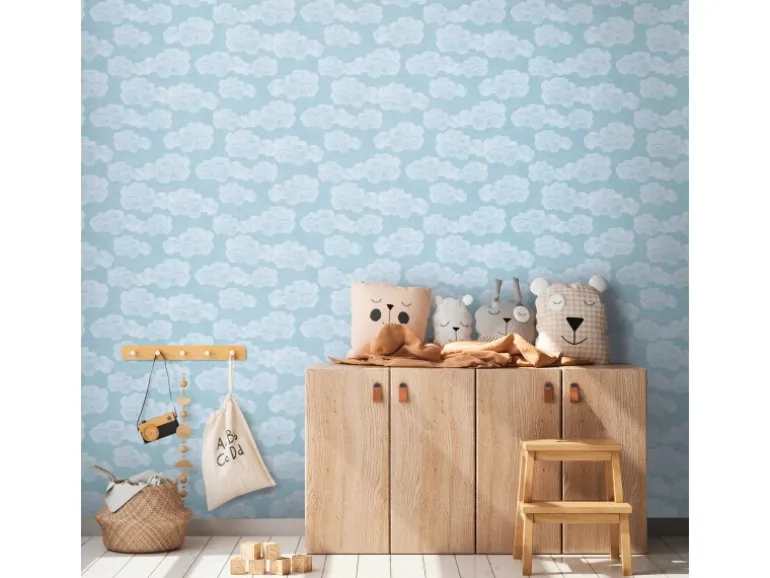 A.S. Creation Vliestapete Wolken 10,05 m x 0,53 m Blau-Weiß FSC®