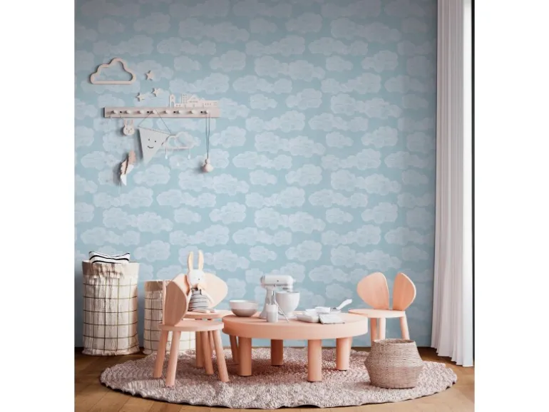 A.S. Creation Vliestapete Wolken 10,05 m x 0,53 m Blau-Weiß FSC®