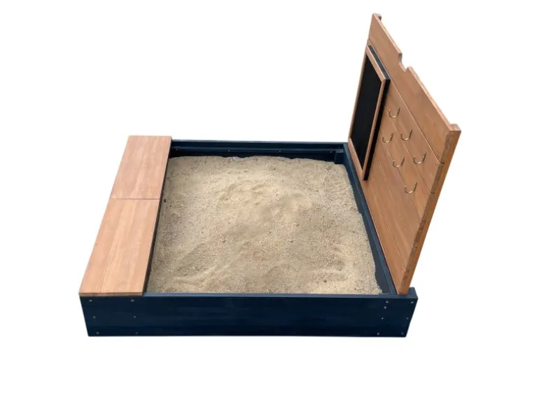 Axi Sandkasten Mandy Stauraum und Deckel Anthr. Braun 90 cm x 74 cm x 100 cm