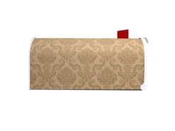 Banjado Amerikanischer Briefkasten Weiß 48x22x16cm US Mailbox Letterbox Postkasten Stahl Pulverbeschichtet Motiv Tapete Beige
