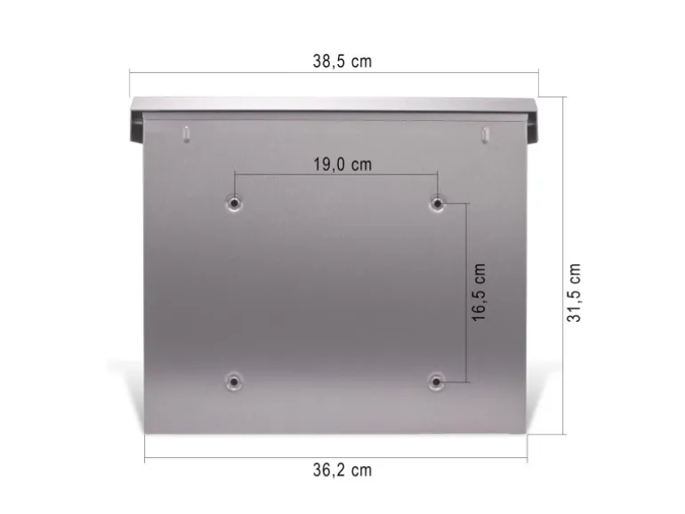 Banjado Briefkasten Edelstahl 38.5x31.5x12cm Ohne Zeitungsfach Inkl. Montagematerial Motiv Tapete Beige