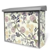 Banjado Briefkasten Edelstahl 38.5x31.5x12cm Ohne Zeitungsfach Inkl. Montagematerial Motiv Florale Tapete