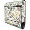 Banjado Design Briefkasten Schwarz Pulverbeschichtet 39x47x14cm 2 Schlüssel Mit Zeitungsfach Motiv Florale Tapete