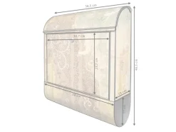Banjado Design Briefkasten Schwarz Pulverbeschichtet 39x47x14cm 2 Schlüssel Mit Zeitungsfach Motiv Alte Tapeten
