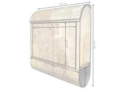 Banjado Design Briefkasten Schwarz Pulverbeschichtet 39x47x14cm 2 Schlüssel Mit Zeitungsfach Motiv Alte Tapeten