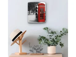 Banjado Design Schlüsselkasten Aus Edelstahl Für 10 Schlüssel 24x21,5x7cm Mit Magnetverschluss Motiv London Red Telephone