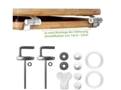 Banjado Design WC Sitz Bambus Toilettendeckel Toilettensitz Bambus Holz Klodeckel WC-Sitz Universal Scharnieren Motiv Alte Tapeten