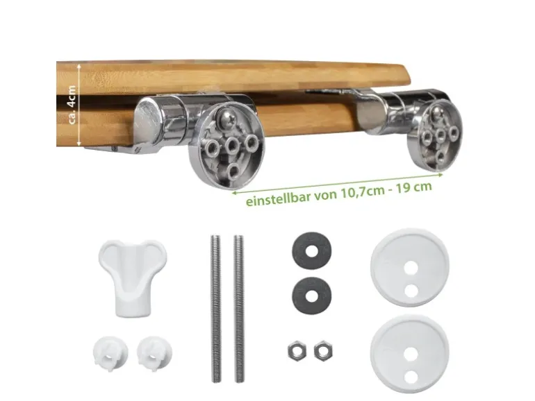 Banjado Design WC Sitz Bambus Holz Toilettendeckel Mit Absenkautomatik Klodeckel WC-Sitz Soft Close Mit Motiv Tapete Beige