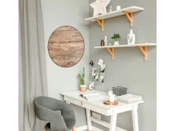 Banjado Magnettafel Rund Größe 47cm Magnetwand Schwarz Aus Metall Magnetpinnwand Pinnwand Motiv Maserung